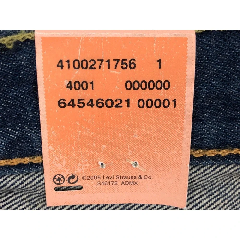 Levis 501 Mens 40 x 30 Jeans Blue 100% Cotton 2008 Straight Leg Button Fly NWT